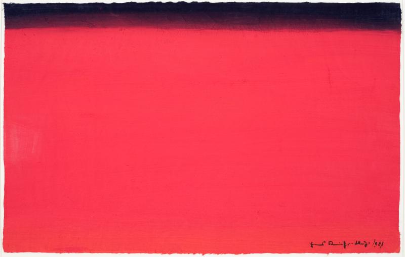 Die großen Räume III, 1981, Gouache auf Japanpapier, 62 × 97 cm, Museum Wilhelm Morgner, Soest (Dauerleihgabe Erbengemeinschaft Hans und Hilde Kaiser)
