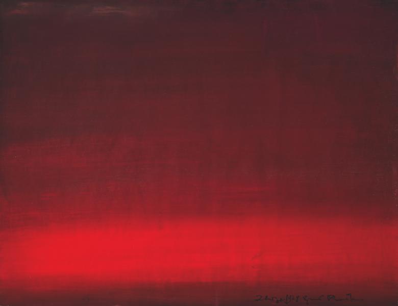 Hans Kaiser, Roter Raum I , 1978, Mischtechnik auf Leinen | 75 × 104 cm | Museum Wilhelm Morgner, Soest