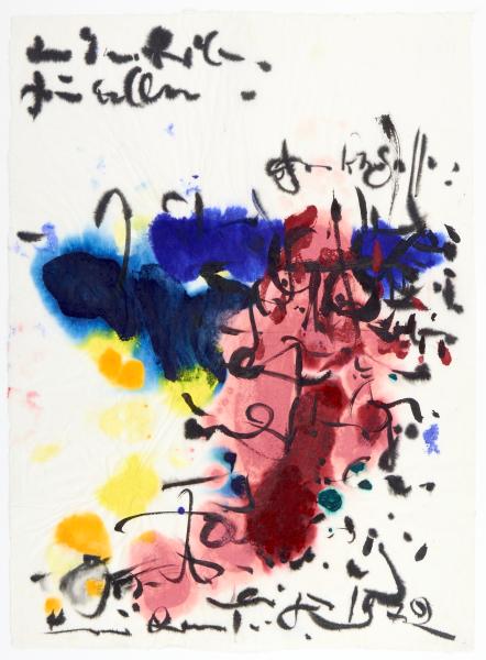 Hans Kaiser, Cala Xaracca II, 1972, Gouache und Tusche auf Japanpapier, 62 × 46 cm, Privatbesitz