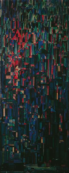 Hans Kaiser, Gotik (Wiesenkirche), 1952-1953, Öl auf Rupfen | 220 × 90 cm | Privatbesitz