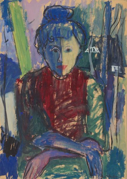 Hans Kaiser, Hilde, 1951, Tempera auf Papier, 87 × 61 cm, Erbengemeinschaft Hans und Hilde Kaiser