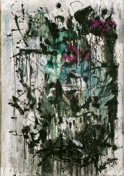 Hans Kaiser, Vedova auf Ibiza IV, 1961, Mischtechnik auf Pappe auf Holz | 105 × 75 cm | Privatbesitz
