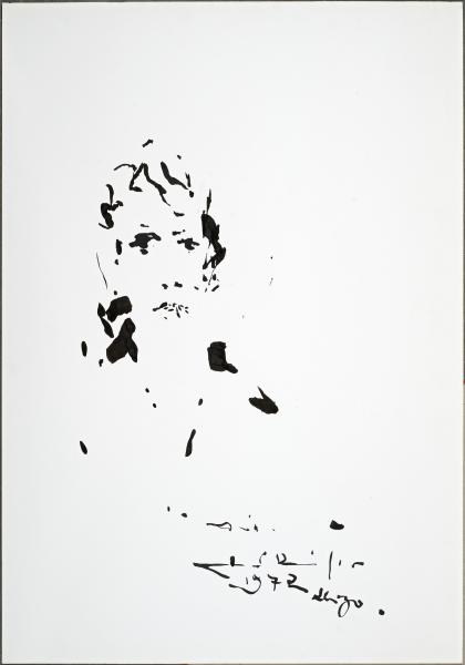 Hans Kaiser, Junge Schwedin, 1971, Tusche auf Karton, 100 × 70 cm, Museum Wilhelm Morgner, Soest