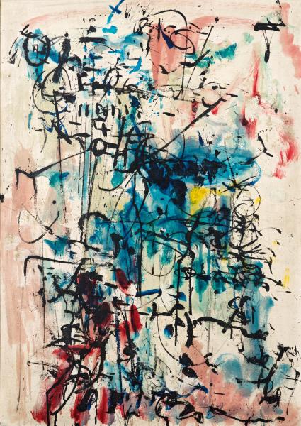 Hans Kaiser, Santa Eulalia, 1961, Mischtechnik auf Pappe auf Holz | 105 × 75 cm | Privatbesitz