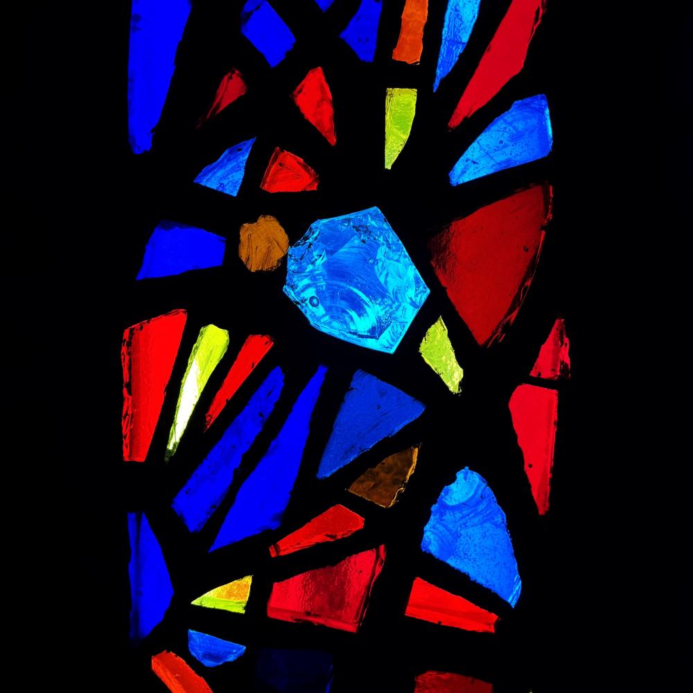 Dickglas-Beton-Fenster (Detail), Foto: Justus Beyerling Hans Kaiser, Dickglas-Betonfenster (Detail), Canisiushaus, Köln, 1966-67