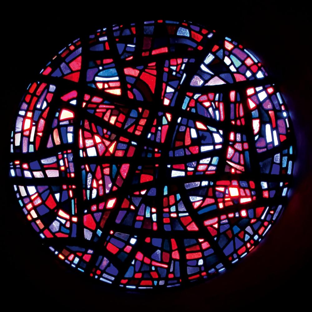 Tondofenster, links, Nebenkrypta St. Patrokli, 1957-58 Hans Kaiser, Tondofenster, links, Nebenkrypta St. Patrokli, 1957-58