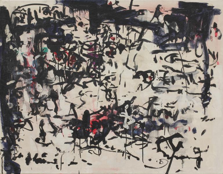 To Samy Molcho (An Samy Molcho), 1962-1963, Mixed media on canvas, 100 × 140 cm