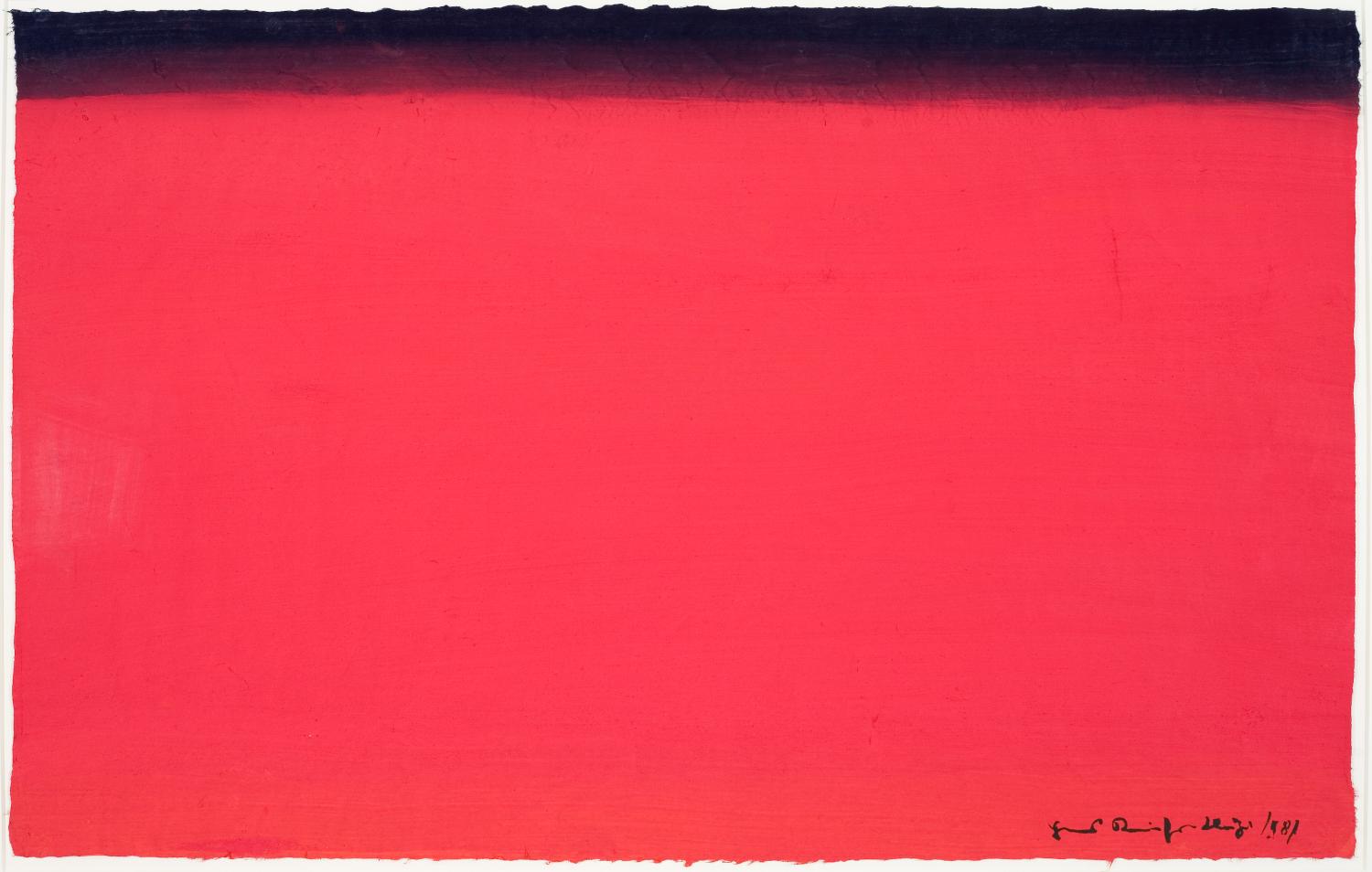 The Large Rooms III (Die großen Räume III), 1981, Gouache on japanese paper, 62 × 97 cm, Museum Wilhelm Morgner, Soest (permanent loan from the Estate Hans Kaiser)