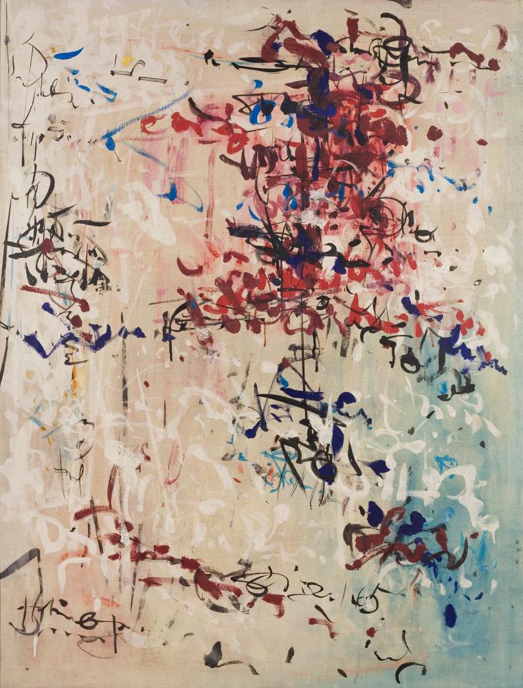 Hans Kaiser, At Ivan's - The Pink Room (Bei Ivan - Das rosa Zimmer), Mixed media on canvas, 140 × 100 cm, Private Collection