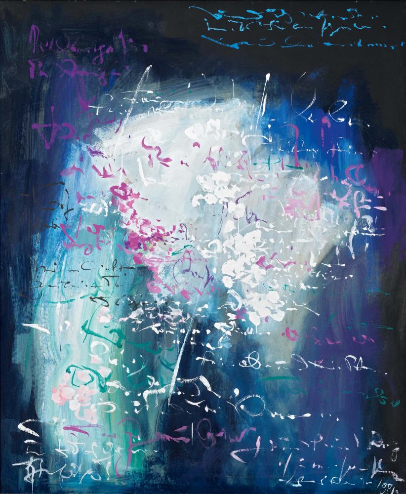 On the Subject of Poetry - Orchids II (Zum Thema Lyrik - Orchideen II), 1981, Mixed media on paper, 180 × 150 cm, Private Collection